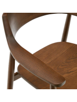 SIGNY chair with armrests in solid oak wood walnut finish home design