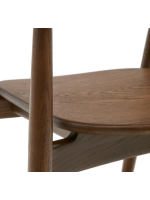 SIGNY chair with armrests in solid oak wood walnut finish home design