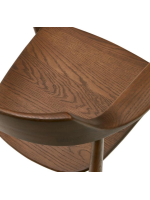 SIGNY chaise avec accoudoirs en bois de chêne massif finition noyer design maison