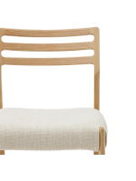 OVAKA sedia sfoderabile in ciniglia beige e in legno massello di rovere finitura naturale design casa