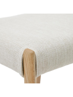 OVAKA sedia sfoderabile in ciniglia beige e in legno massello di rovere finitura naturale design casa