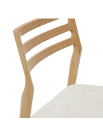 OVAKA sedia sfoderabile in ciniglia beige e in legno massello di rovere finitura naturale design casa