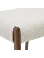 MOE chaise avec revêtement amovible en chenille beige et bois de chêne massif finition noyer design maison