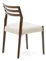 MOE chair with removable cover in beige chenille and solid oak wood walnut finish home design