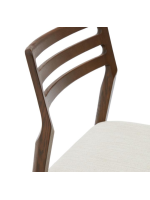 MOE chair with removable cover in beige chenille and solid oak wood walnut finish home design