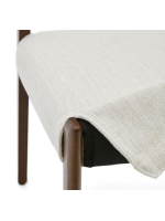 MOE chair with removable cover in beige chenille and solid oak wood walnut finish home design