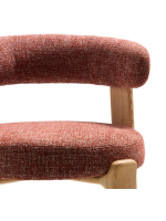 GRIGA Hocker H 65 oder 75 cm aus terrakotta Stoff mit Chenille Effekt und Beinen aus massivem Natur Eschenholz