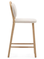 ALF stain resistant chenille stool choice of colour and solid oak structure