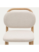 ALF stain resistant chenille stool choice of colour and solid oak structure