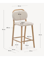 ALF stain resistant chenille stool choice of colour and solid oak structure