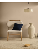 ALF poltrona in ciniglia antimacchia scelta colore e struttura in legno massello di rovere design