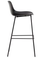 BALU' sgabello beige o nero in polipropilene e metallo altezza seduta 75 cm per casa o bar chalet gelaterie esterno