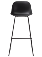 BALU' sgabello beige o nero in polipropilene e metallo altezza seduta 75 cm per casa o bar chalet gelaterie esterno