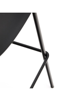 BALU' Taburete beige o negro en polipropileno y metal altura asiento 75 cm para hogar o bar chalet heladerías exterior