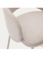 ACRON stool seat height 65 cm beige chenille and beige metal legs