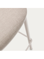 ACRON Hocker Sitzhöhe 65 cm aus beigen Chenille und beigen Metallbeinen Designer