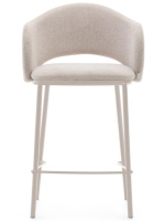 ACRON stool seat height 65 cm beige chenille and beige metal legs