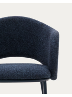 CURTIS chaise avec accoudoirs choix de couleurs en chenille épaisse et pieds en métal