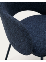CURTIS chaise avec accoudoirs choix de couleurs en chenille épaisse et pieds en métal