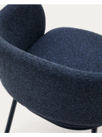 CURTIS chaise avec accoudoirs choix de couleurs en chenille épaisse et pieds en métal