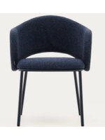 CURTIS chaise avec accoudoirs choix de couleurs en chenille épaisse et pieds en métal