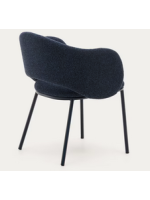 CURTIS chair with armrests color choice in thick chenille and metal legs