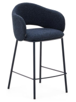 CURTIS tabouret choix de couleur assise h 65 cm en chenille épaisse et pieds en métal