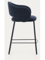 CURTIS Taburete color a elegir asiento h 65 cm en chenilla gruesa y patas de metal
