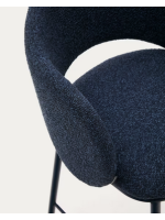 CURTIS stool choice of color seat h 65 cm in thick chenille and metal legs