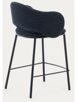 CURTIS stool choice of color seat h 65 cm in thick chenille and metal legs