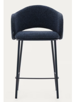 CURTIS stool choice of color seat h 65 cm in thick chenille and metal legs