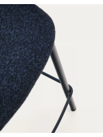 CURTIS stool choice of color seat h 65 cm in thick chenille and metal legs