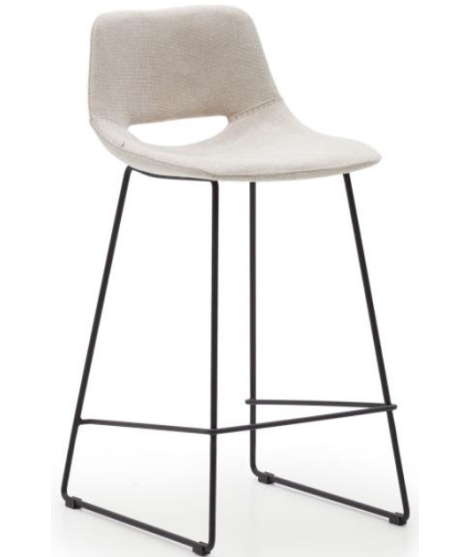 DRUF stool h seat 65 or 75 cm choice of color in fabric and black metal legs