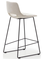 DRUF sgabello h seduta 65 o 75 cm scelta colore in tessuto e gambe in metallo nero design