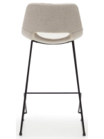 DRUF tabouret h assise 65 ou 75 cm choix de couleur en tissu et pieds en métal noir