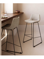 DRUF stool h seat 65 or 75 cm choice of color in fabric and black metal legs