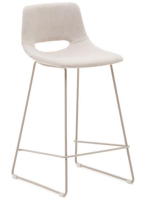 BABEL stool h seat 65 or 75 cm beige in in water repellent and stain resistant fabric and beige metal legs