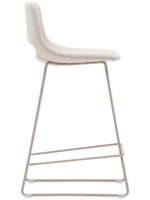 BABEL stool h seat 65 or 75 cm beige in in water repellent and stain resistant fabric and beige metal legs