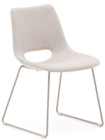 BABEL sedia in tessuto antimacchia beige e gambe in metallo beige design casa