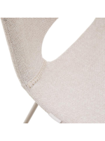 BABEL chair in stain resistant beige fabric and beige metal legs