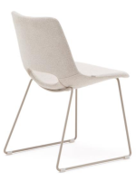 BABEL chaise en tissu beige antitache et pieds en métal beige
