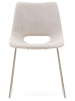 BABEL sedia in tessuto antimacchia beige e gambe in metallo beige design casa