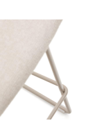 BABEL sedia in tessuto antimacchia beige e gambe in metallo beige design casa