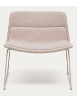BABEL fauteuil en tissu beige et pieds en métal beige design maison