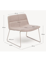 BABEL fauteuil en tissu beige et pieds en métal beige design maison