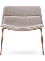 CABOT Sessel aus beigem Stoff und terrakottafarbenen Metallbeinen Wohndesign