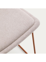 CABOT poltrona in tessuto beige e gambe in metallo color terracotta design casa