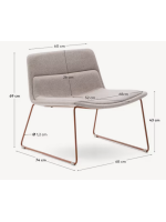 CABOT Sessel aus beigem Stoff und terrakottafarbenen Metallbeinen Wohndesign