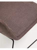 PAESTUM brauner Stoffsessel und schwarze Metallbeine Wohndesign