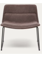 PAESTUM brauner Stoffsessel und schwarze Metallbeine Wohndesign